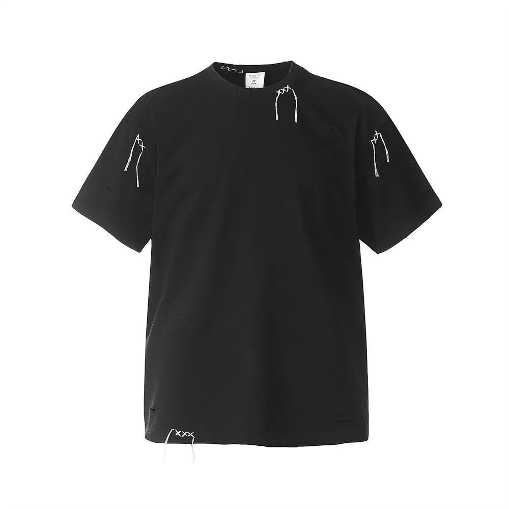 Fashion Personality Distressed Short-sleeved T-shirt Men - Bellarte Enchanté Fashion Personality Distressed Short-sleeved T-shirt Men